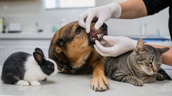 Les soins dentaires chez les chiens, chats et NAC : prévention, signes d’alerte et traitements possibles