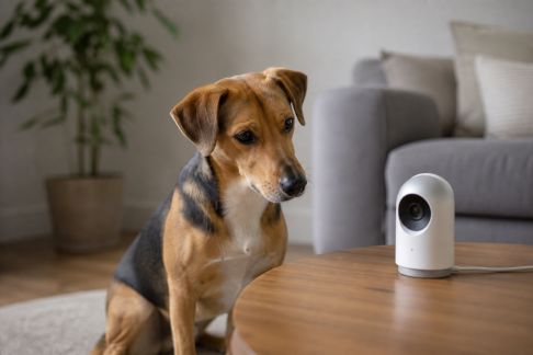 Expérience avec une caméra interactive pour surveiller et occuper son animal à distance